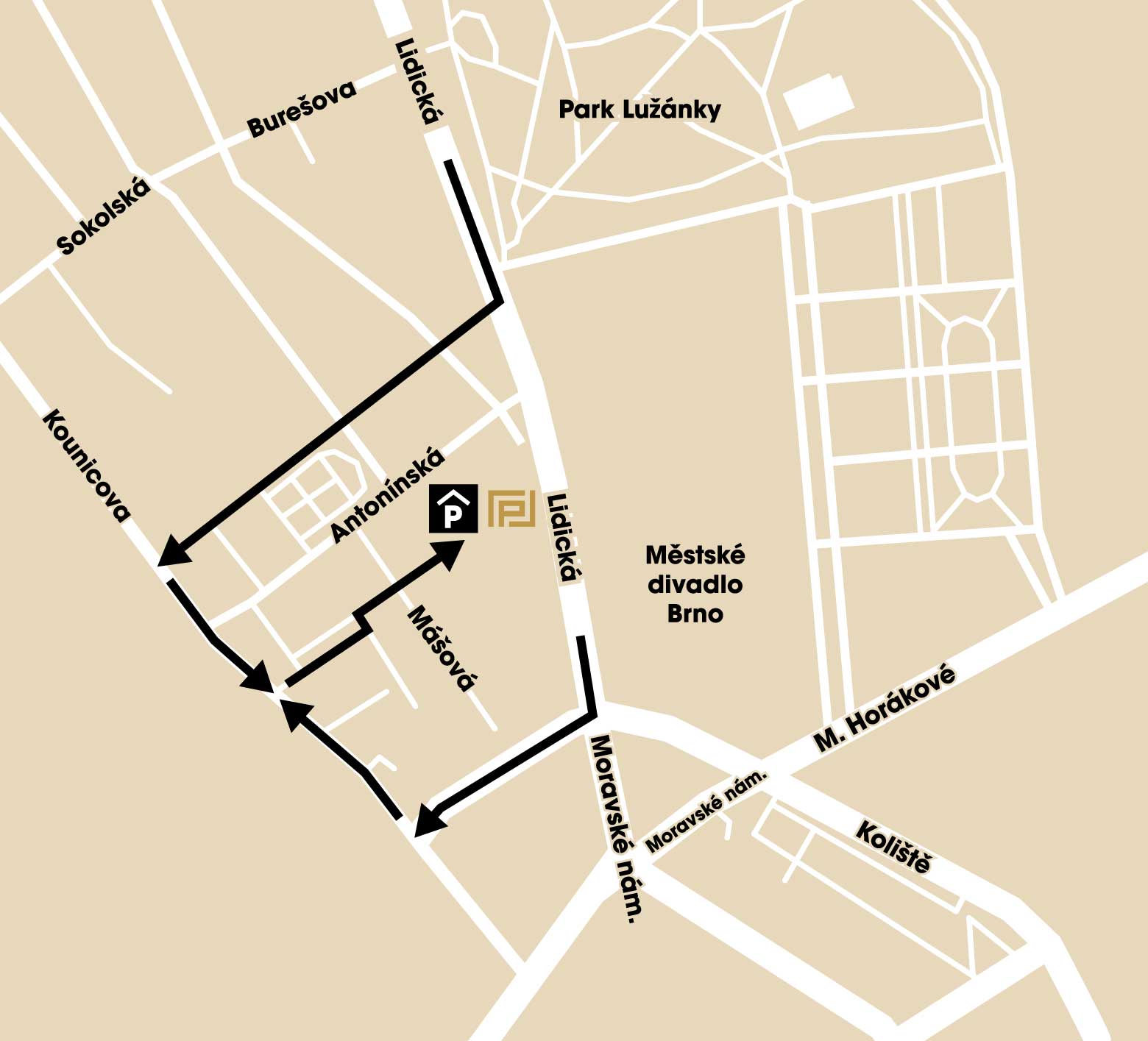 mapka pjezd gare